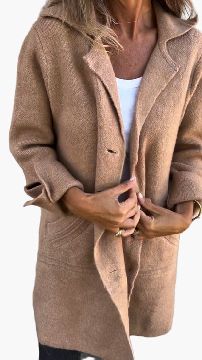 Damen Mantel Relaxed Fit Knöpfe Modern