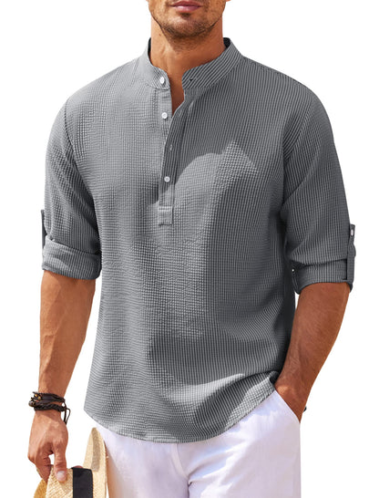 Herren Longsleeve Vielseitig Alltags- und Strandhemd