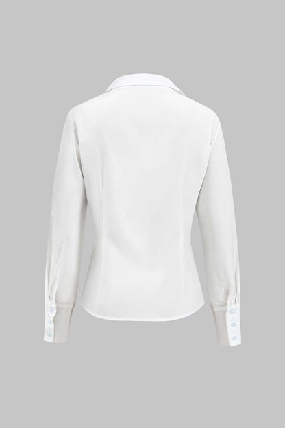 Damen Zweiteiler Set Bluse Faltenrock Elegantes Design