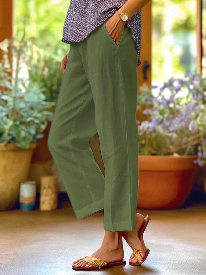 Damen Leinenhose Leicht Sommer