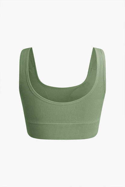 Damen Sport-Set Nahtloses Crop- Yoga-Shorts