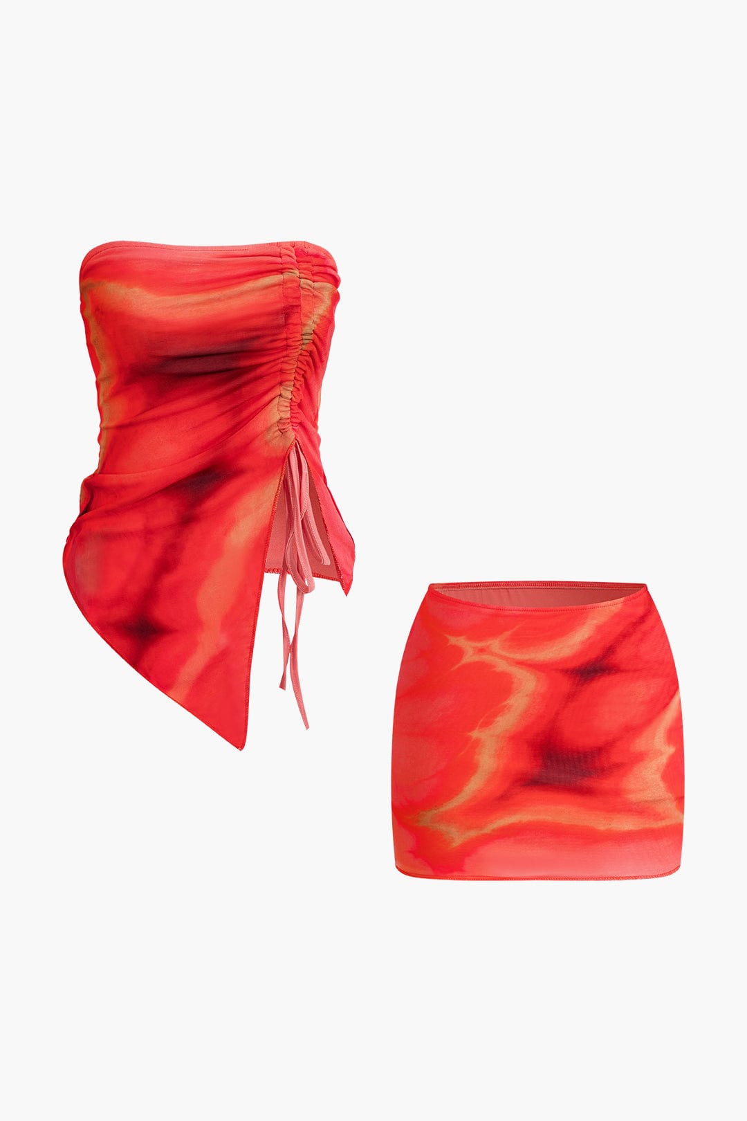 Damen Badeanzug Set Bandeau Minirock - Norvielle