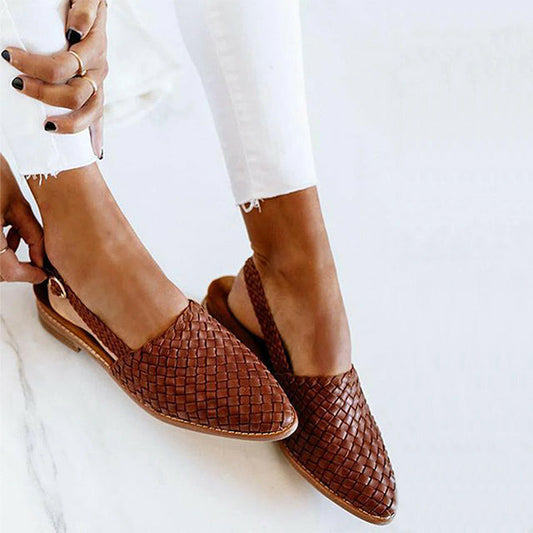 Braune Geflochtene Espadrille Damen Schuhe Sommer - Norvielle