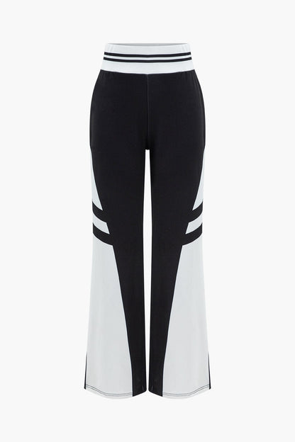 Sportliches Damen Zweiteiler Set Cropped Jacke und weite Hose