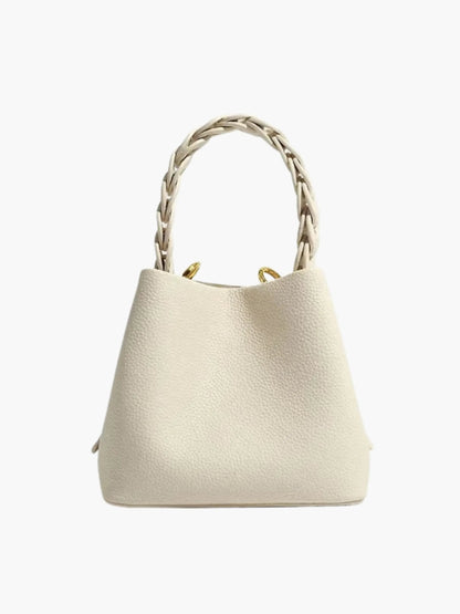 Elegante Damenhandtasche Geflochtener Henkel Strukturiert