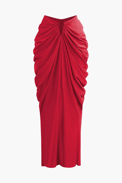 Damen Off-Shoulder-Set Drapierung Elegantes Oberteil