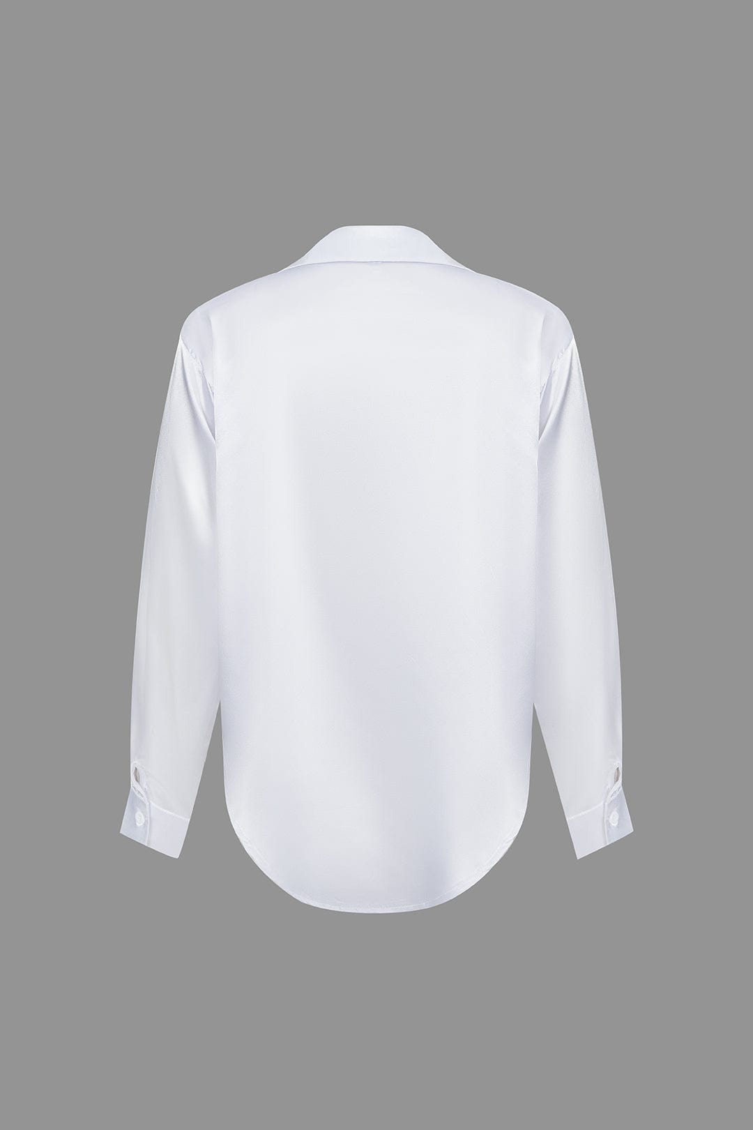 Damenbluse Langarm Seiden-Satin Elegante Bluse