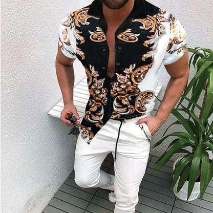Herren Hemd Slim Fit Modernes Designer-Print