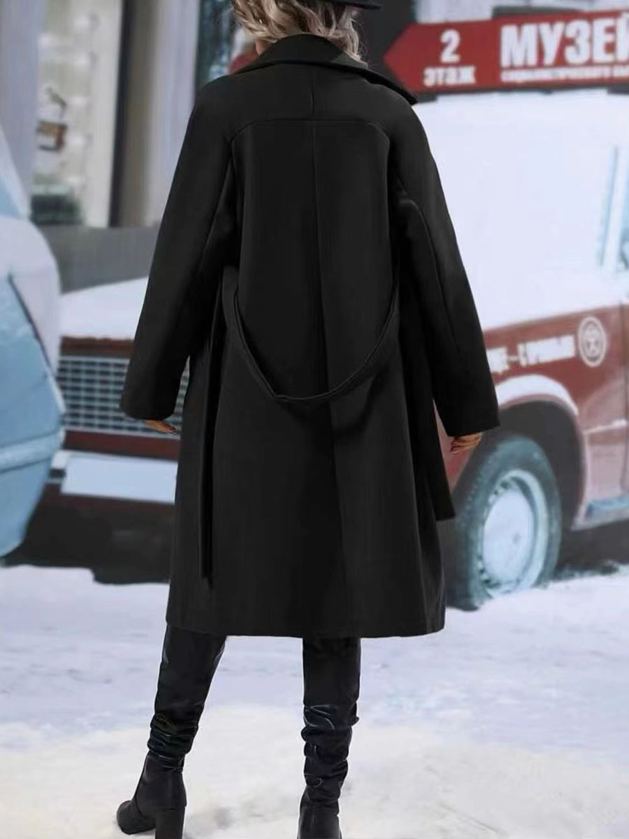 Damen Trenchcoat Klassisch Doppelknopf Elegent