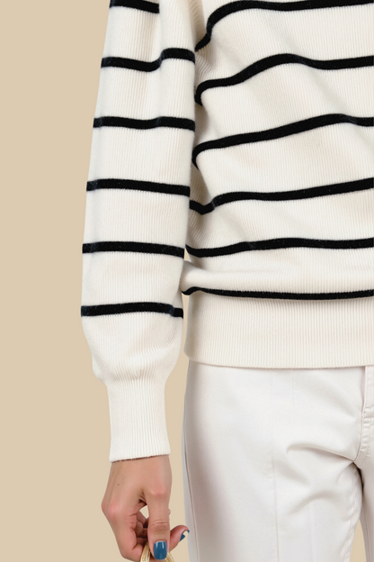 Gestreifte Herrenpullover Mit Kragen Warm