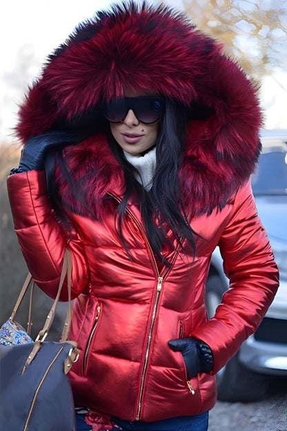 Damen Daunenjacke Warm Winterjacke Elegantes Design