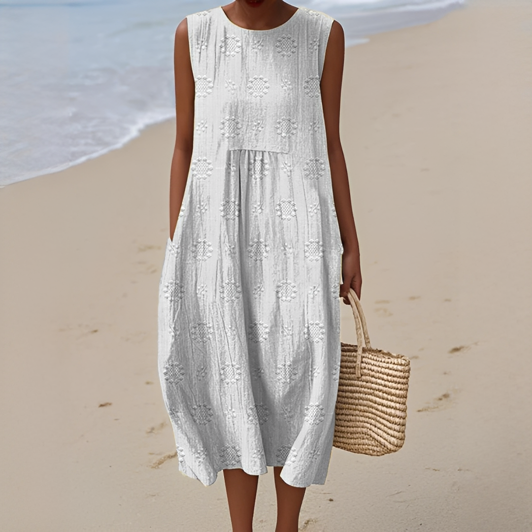 Damen Elegantes Sommerkleid Kurz Baumwolle