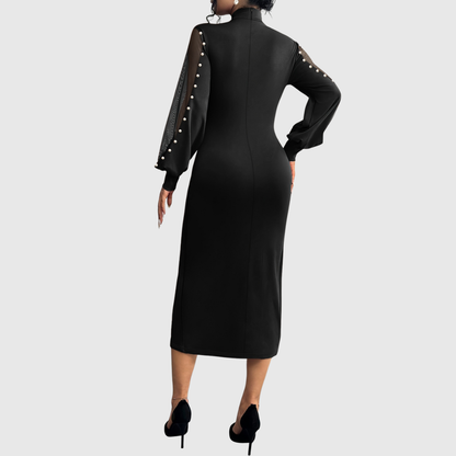 Elegantes Damen Abendkleid mit Fließenden Ärmeln Lang