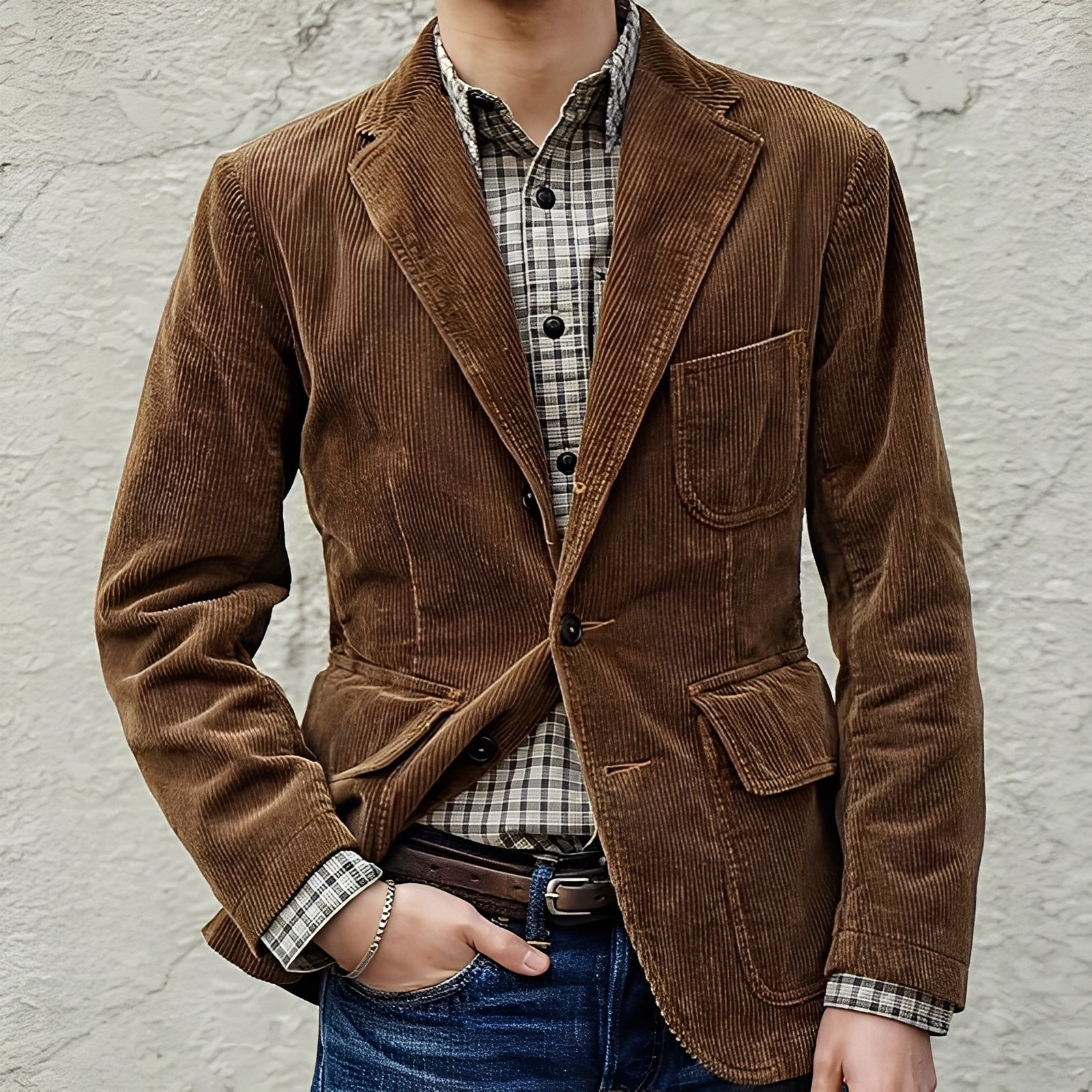 Herren Wolljacke Warm Mit Taschen Bequem - Norvielle