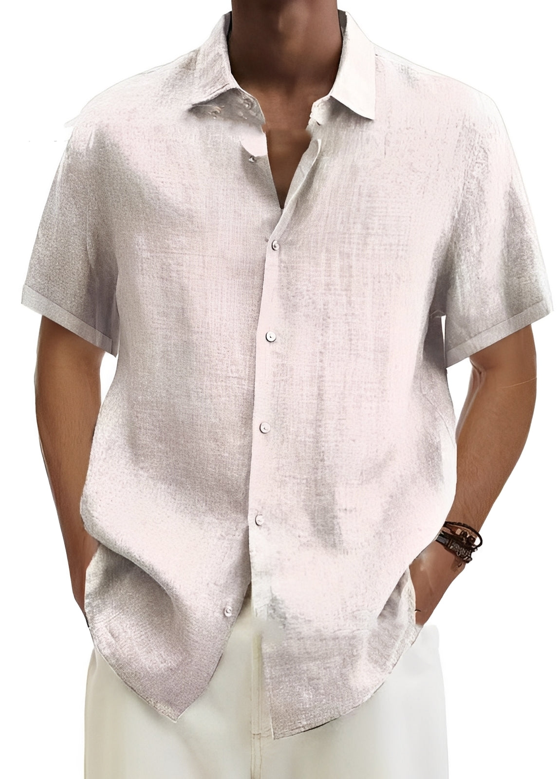 Herren-Hemd Lässig Baumwolle Relaxed Fit