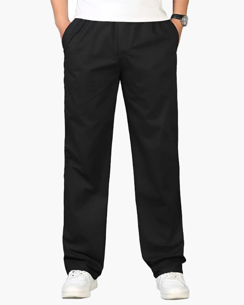 Herrenhose Gerader Schnitt Baumwolle Elastikbund Bequem