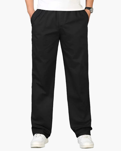 Herrenhose Gerader Schnitt Baumwolle Elastikbund Bequem