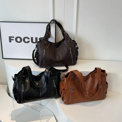 Vegane Damen Schultertasche Crossbody Braun