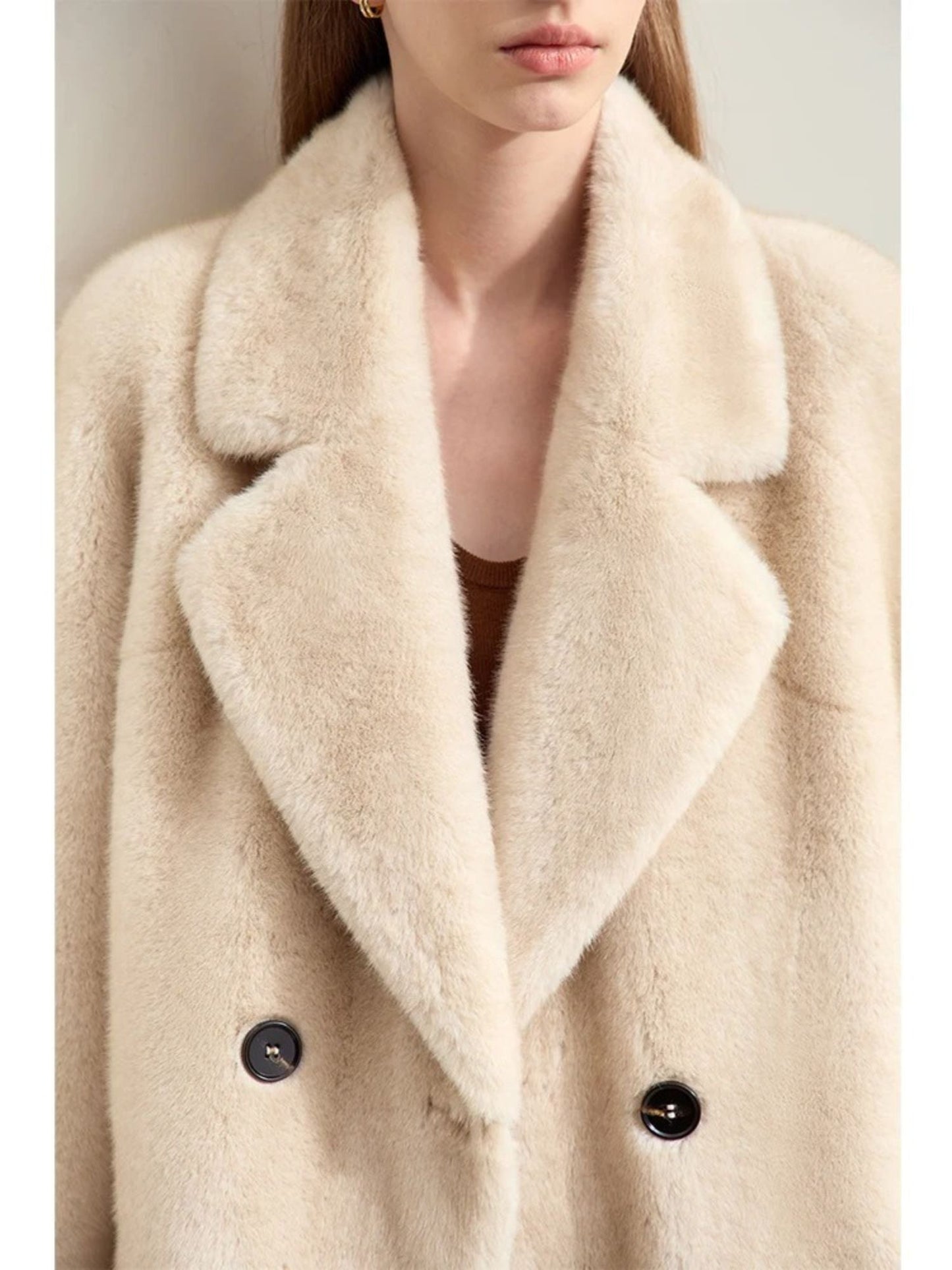 Damen Wollmantel Doppelöffnung Winter