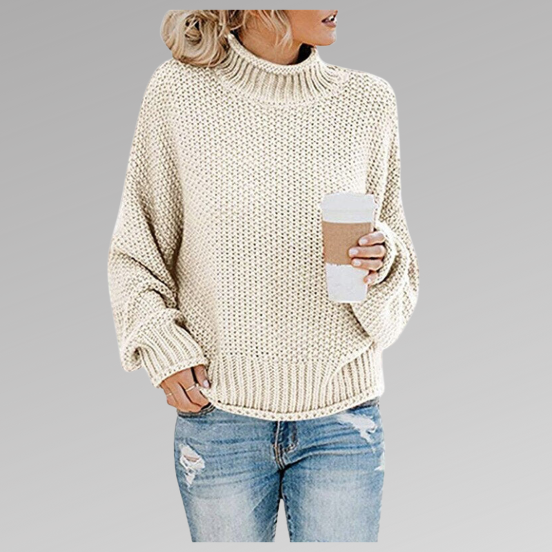 Damen Grobstrick Pullover Modern Großkaros