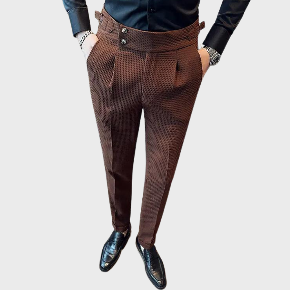 Herrenhose Kariert Hochtailliert Komfort