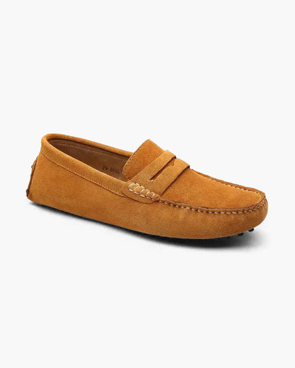 Herren Mokassinschuh Wildleder Braun