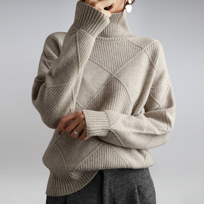 Damen Rollkragenpullover Kaschmir Weich Soft