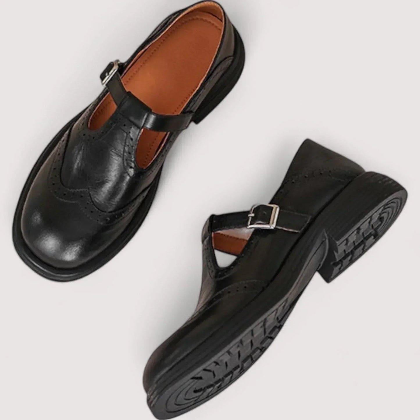 Damen Orthopädische Schuhe Bequem Mary Jane Atmungsaktives Leder