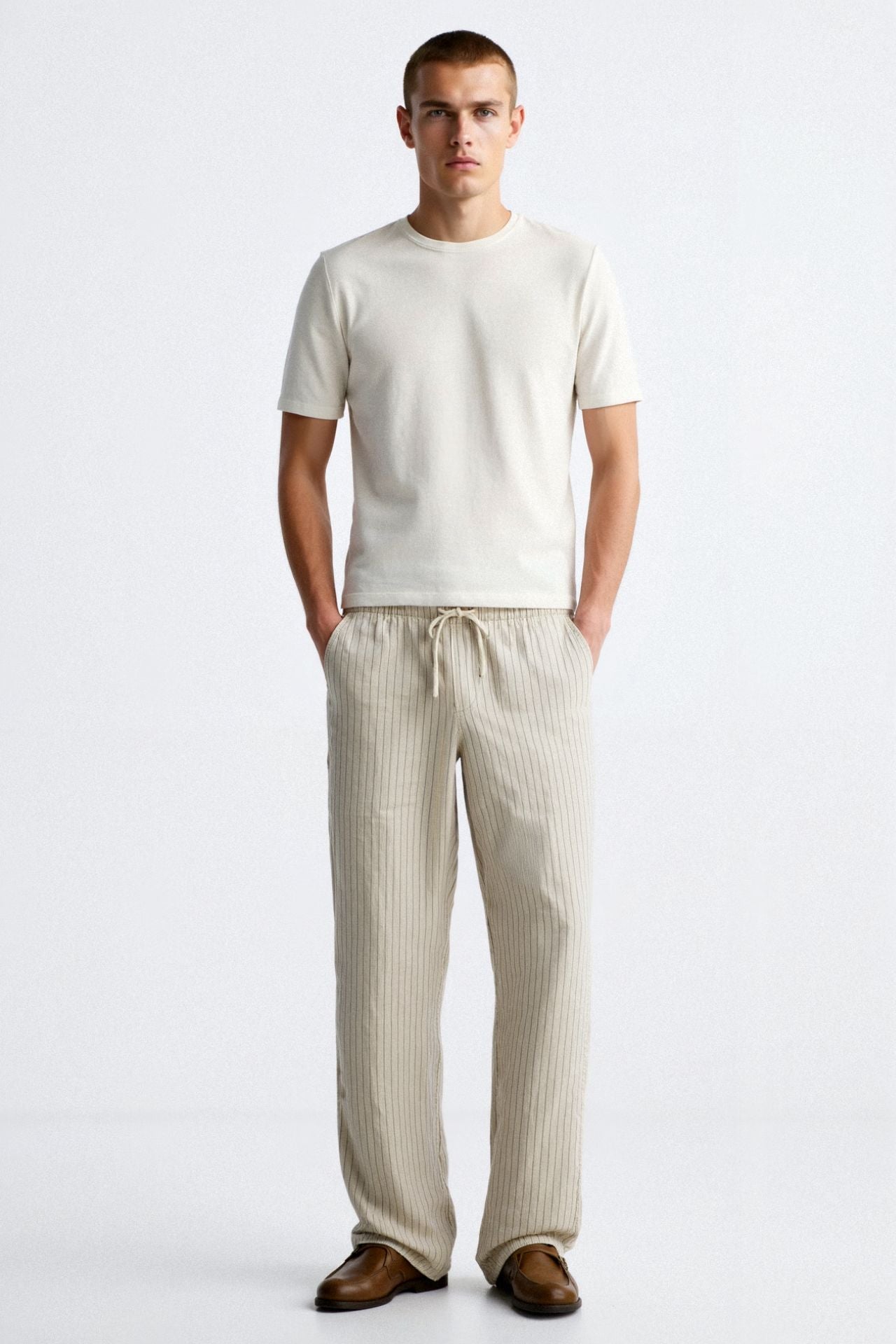 Herren Loungehose Nadelstreifen Moderner Oldschool Stil