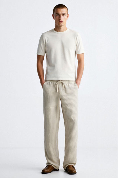 Herren Loungehose Nadelstreifen Moderner Oldschool Stil