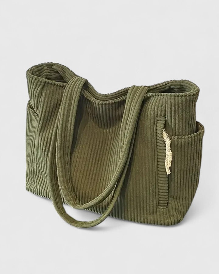 Damen Handtasche Lederoptik Rippdesign