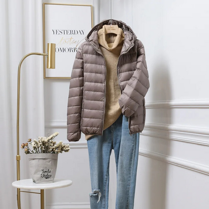 Damen Winterjacke Mit Kapuze Reißverschluss Warm