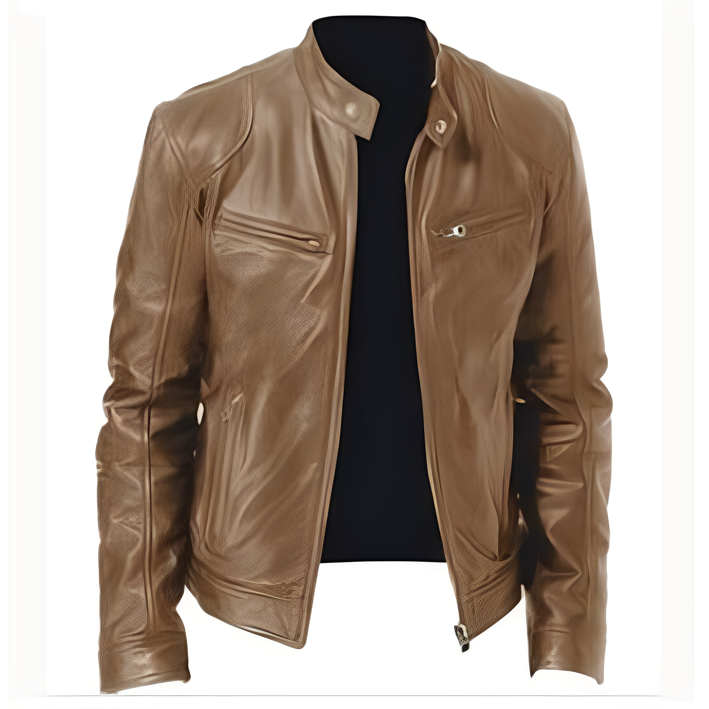 Männer Lederjacke PU Schwarz Modern - Norvielle