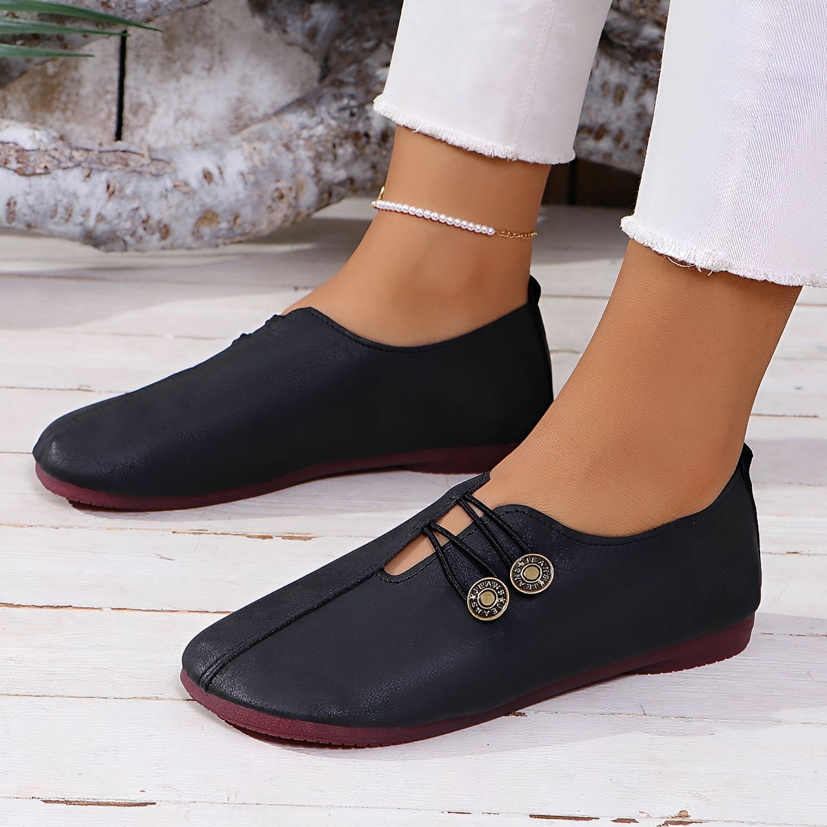 Damen Flachschuhe Weiches Leder Stilvoll