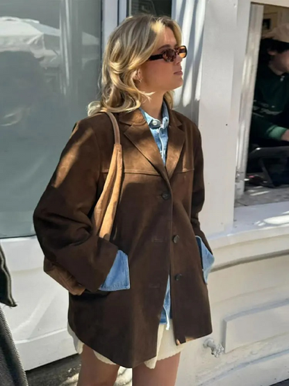 Herren Trenchcoat Braun Übergroß Winter