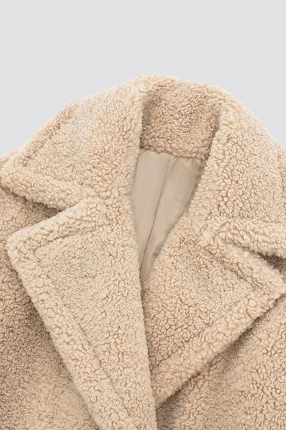 Damen Faux-Fur-Mantel Teddycoat Lang