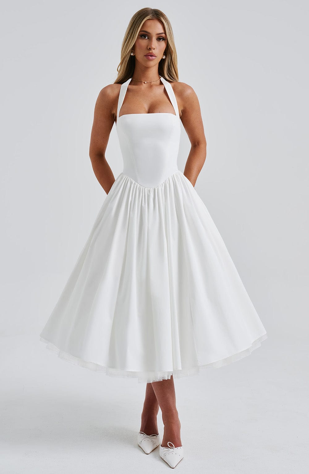 Damen Hochzeitsgästekleid Midi Elegant
