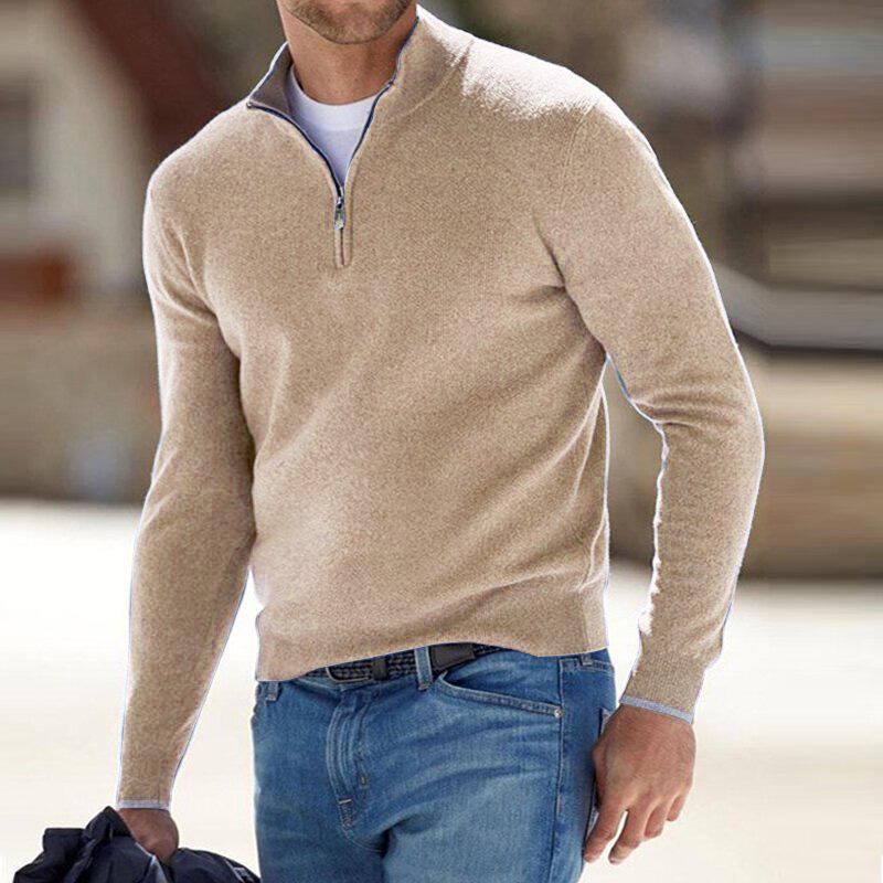 Herren Hemd Reißverschluss Modern Slim Fit Blau - Norvielle