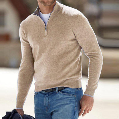 Herren Hemd Reißverschluss Modern Slim Fit Blau - Norvielle