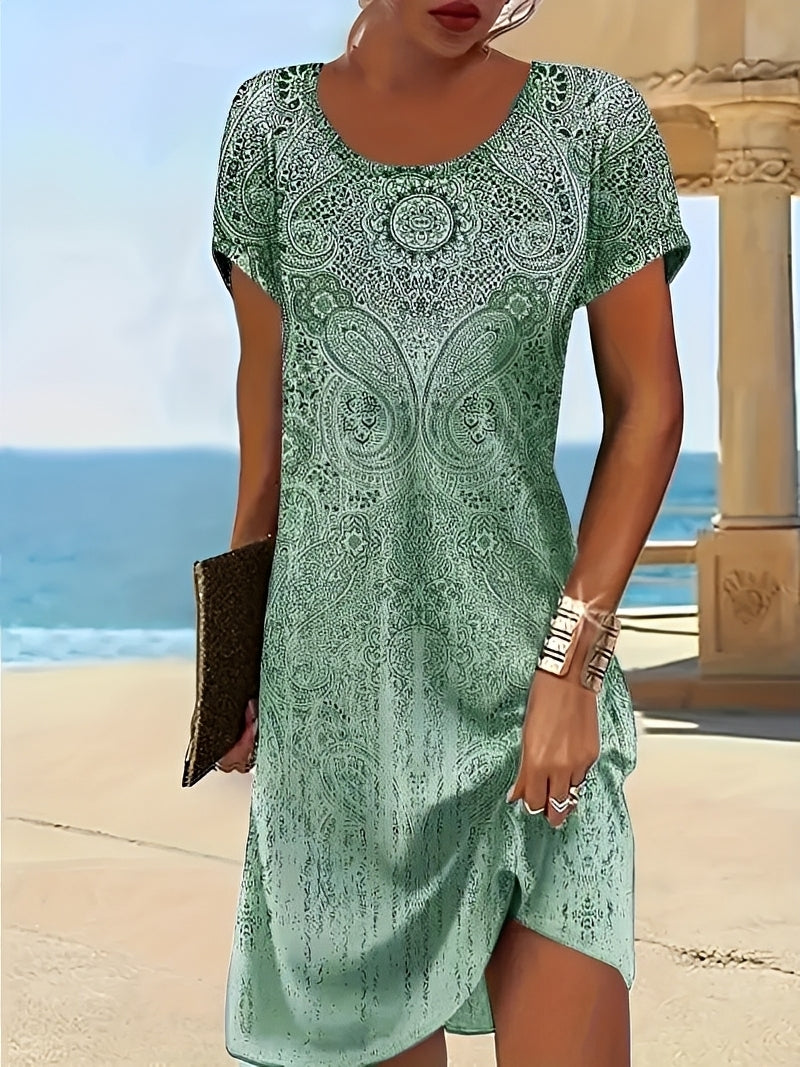 Damen Sommerkleid Bedruckt Stilvoll