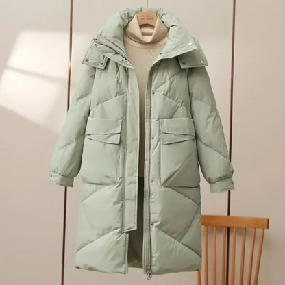 Damen Pufferjacke Leicht Grau Mit Umlegekragen