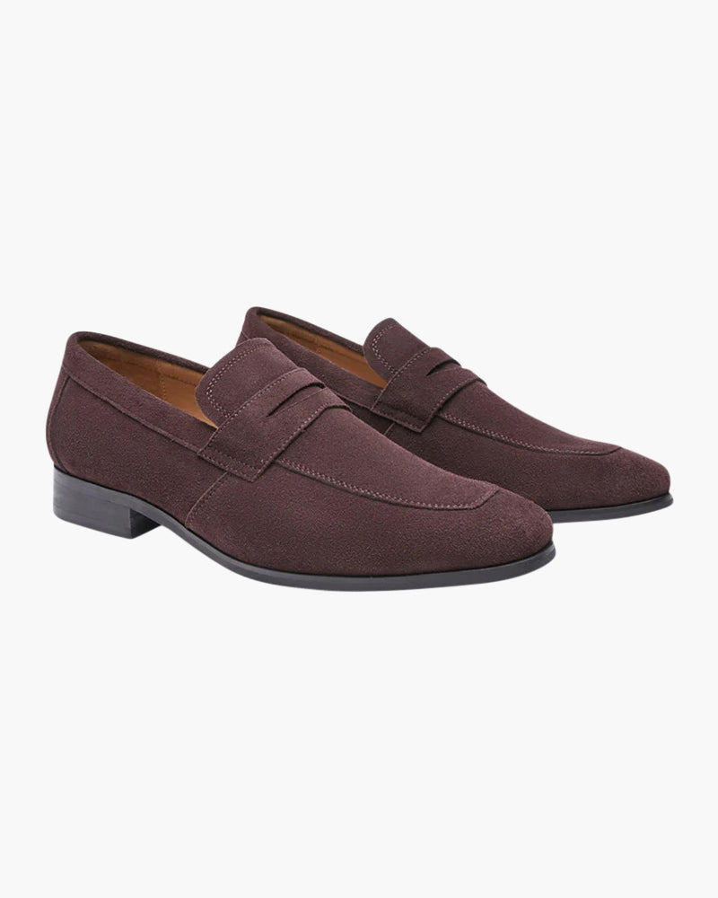 Männer Loafer Schuhe Wildleder Braun Elegante