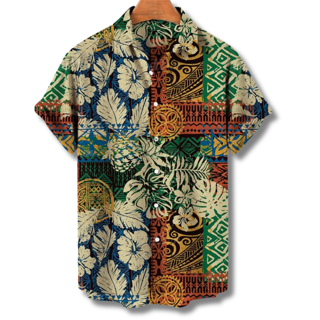 Hawaiihemd Damen Kurzarm Blumenprint Sommer