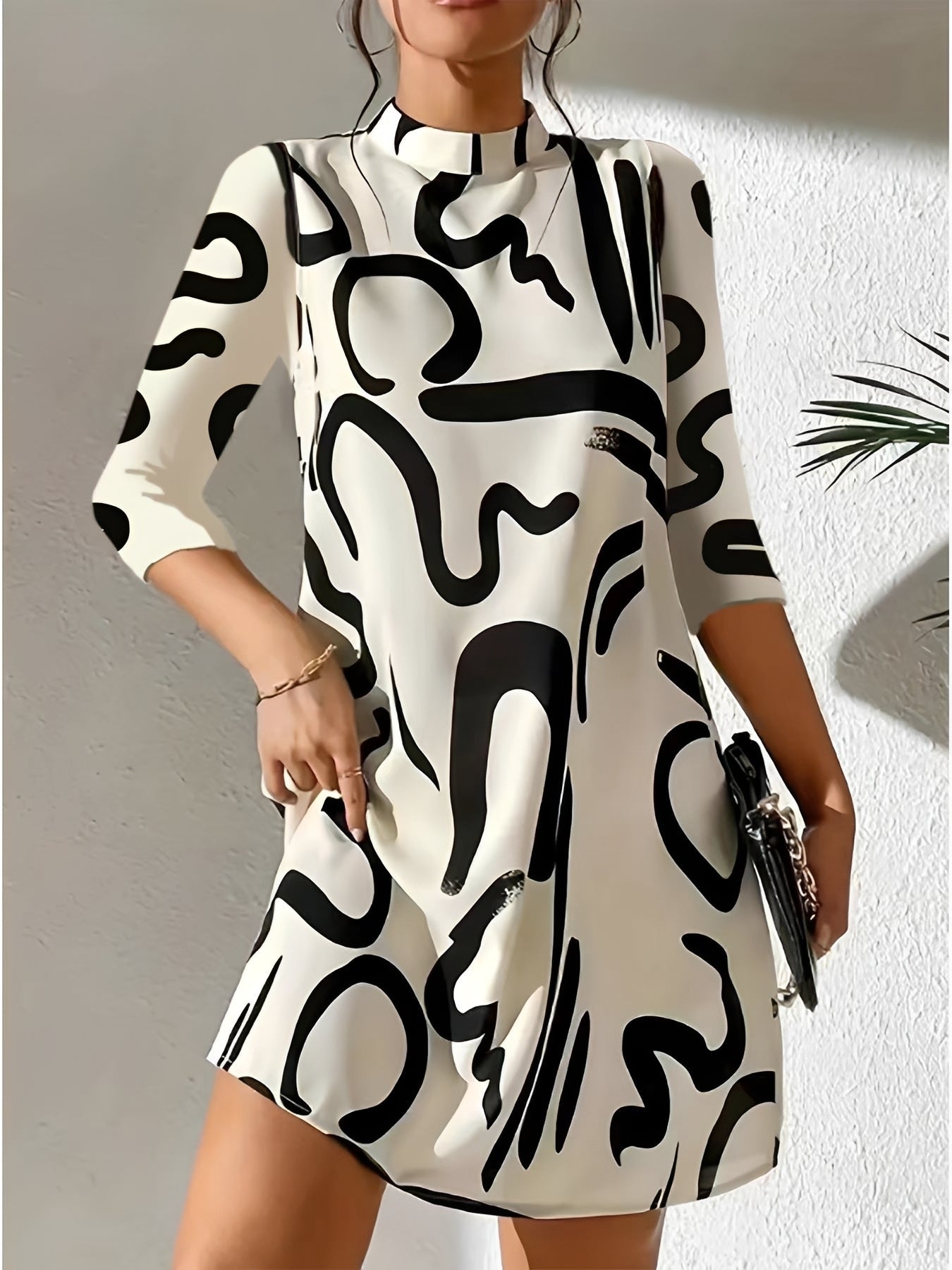 Damen Abendkleid Bedruckt Elegantes Kleid - Norvielle