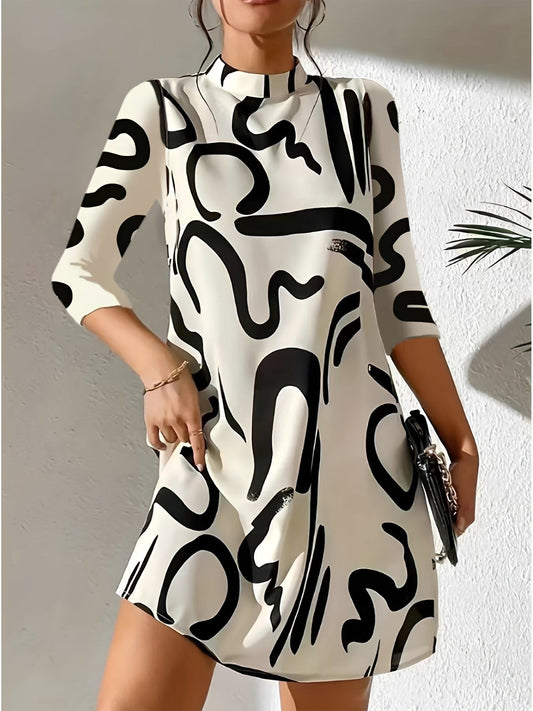 Damen Abendkleid Bedruckt Elegantes Kleid - Norvielle