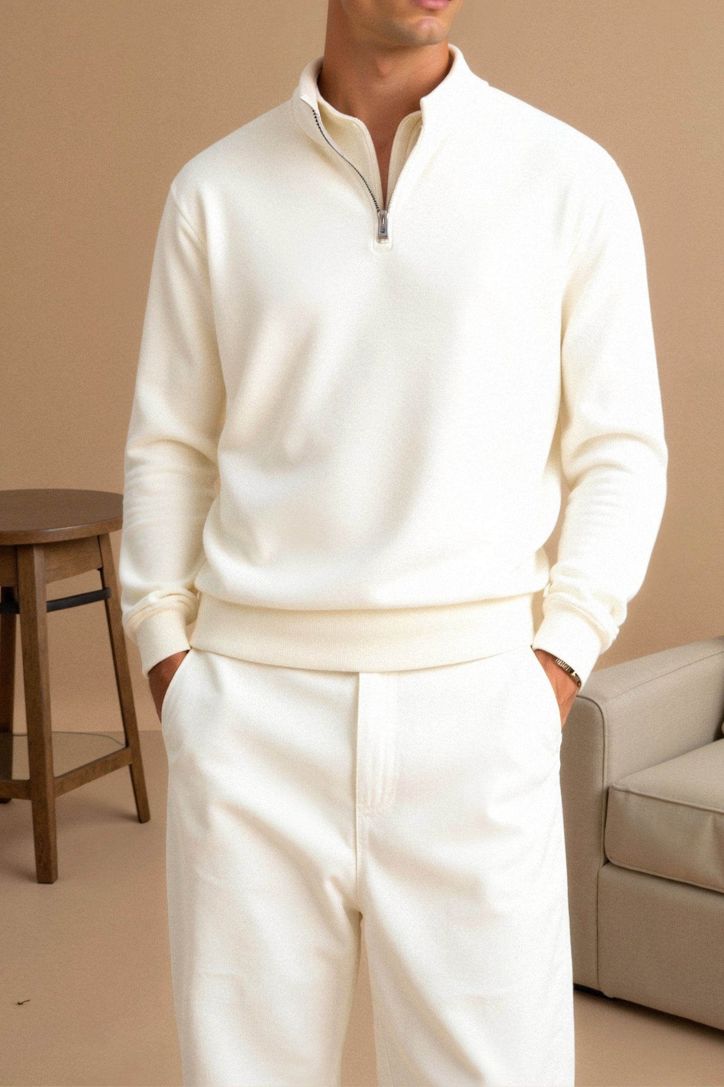 Herren Fleecepullover Reißverschluss Modern Wärmer