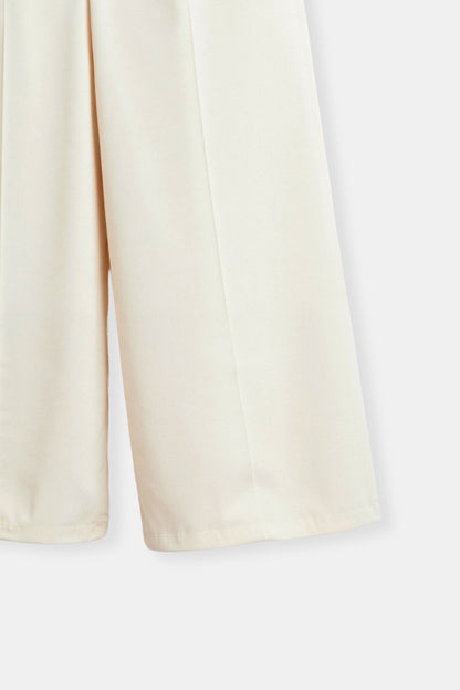Damen Hose Weit Bequem mit Bundfalten