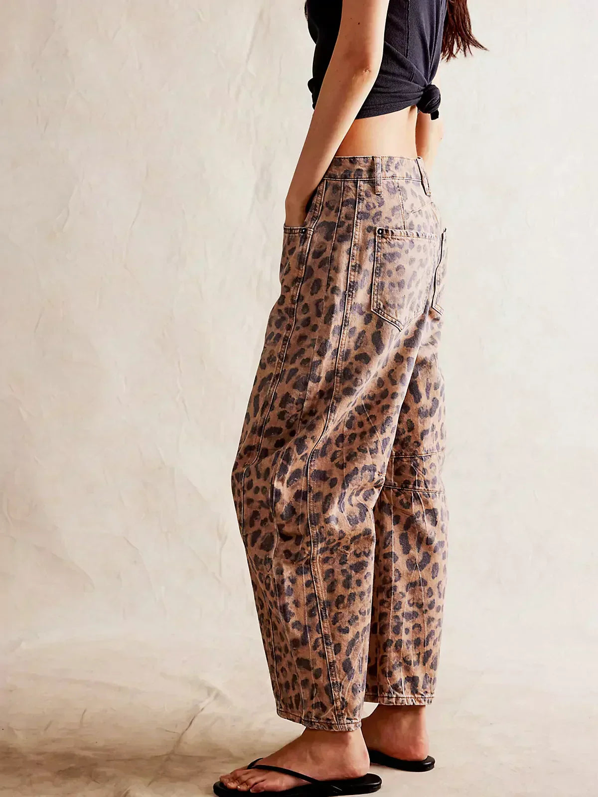 Damen Weitbein Jeans Bedruckt Trendy
