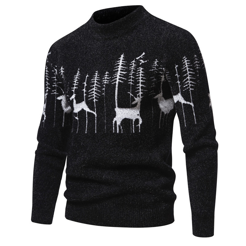 Herren Weihnachtspullover Warm Modern Rot