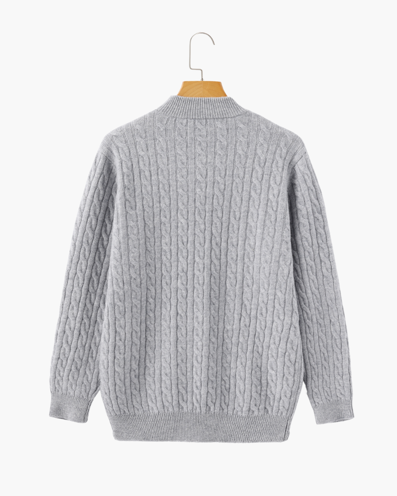 Herren Pullover Kaschmir Chunky Knit Warm Kabelmuster